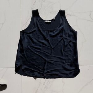 Women's Navy Silk Tank Top